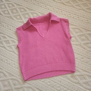 S Pink Sleeveless Sweater